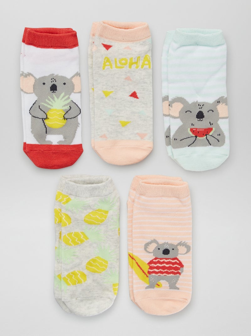 5 pares de meias estampadas de fantasia BRANCO - Kiabi