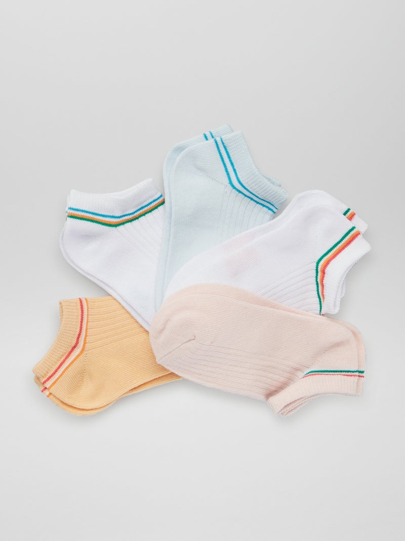 5 pares de meias nervuradas ROSA - Kiabi