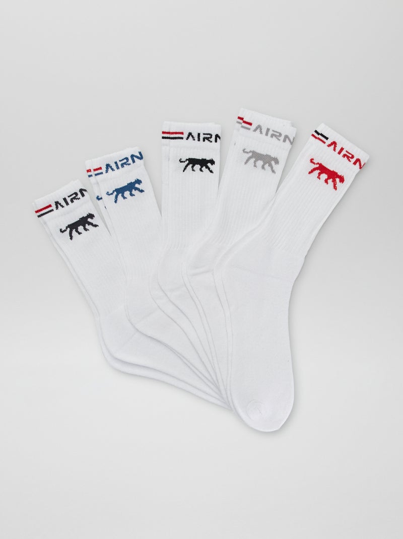 5 pares de meias subidas 'Airness' BRANCO - Kiabi