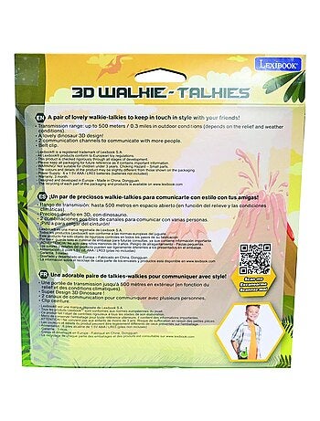 500m/0,3 milhas dinossauros 3d walkie talkies