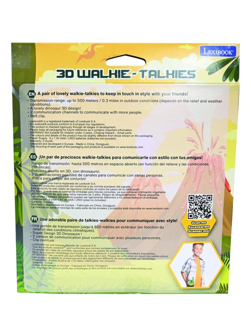 500m/0,3 milhas dinossauros 3d walkie talkies - Kiabi