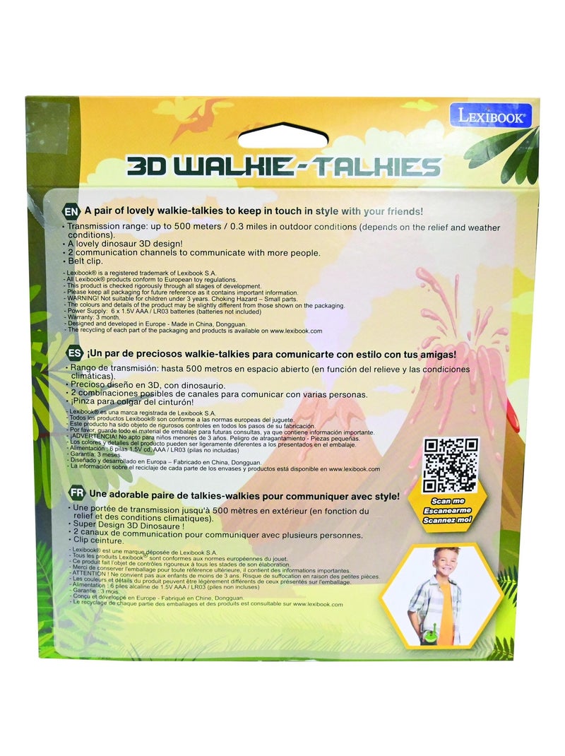 500m/0,3 milhas dinossauros 3d walkie talkies N/D - Kiabi