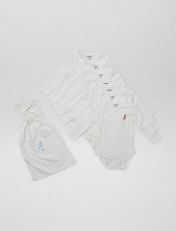 7 bodies com formato cruzado + bolsa de arrumação