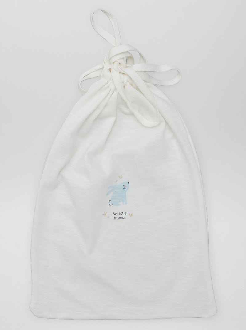 7 bodies com formato cruzado + bolsa de arrumação BRANCO - Kiabi