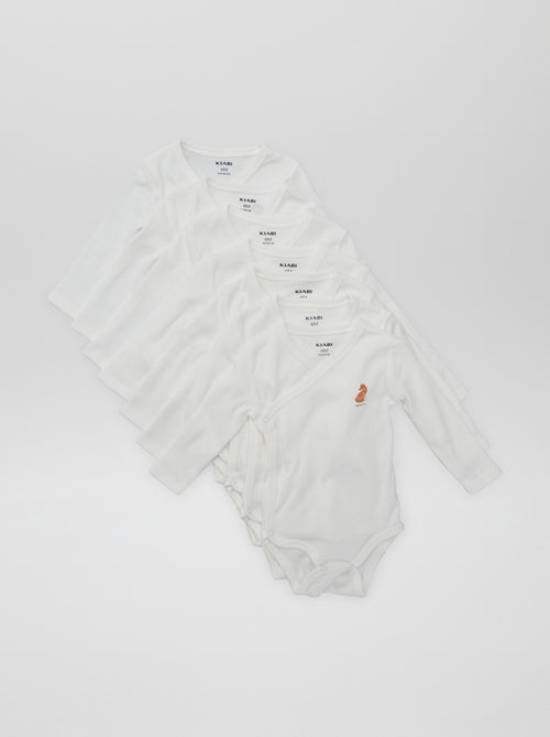 7 bodies em forma cruzada + bolsa de arrumação - Kiabi