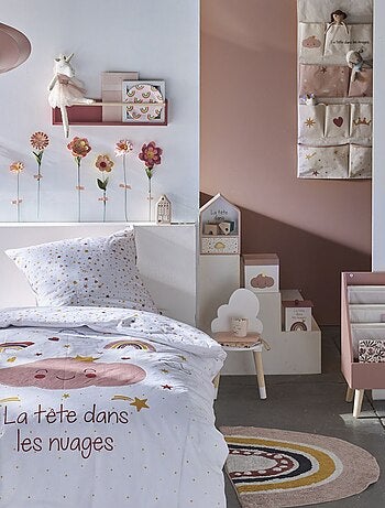 A cabeça nas nuvens com este conjunto de cama! - Solteiro