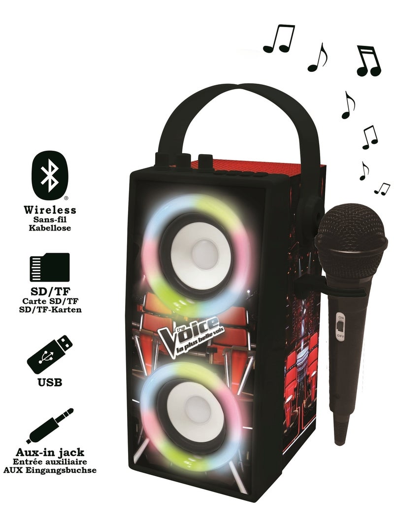 A coluna portátil bluetooth® o voz trendy com microfone e efeitos de luz fantásticos Preto - Kiabi