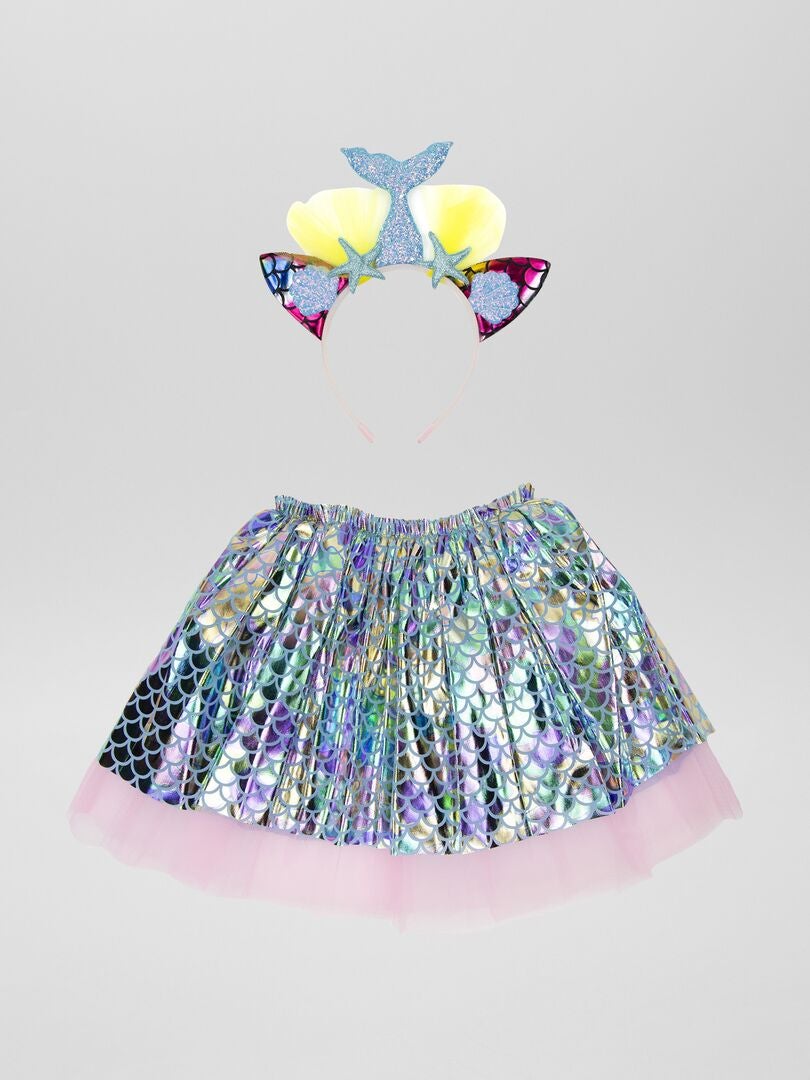 Fantasia Sereia Glamour Infantil _ Body & Saia Tutu