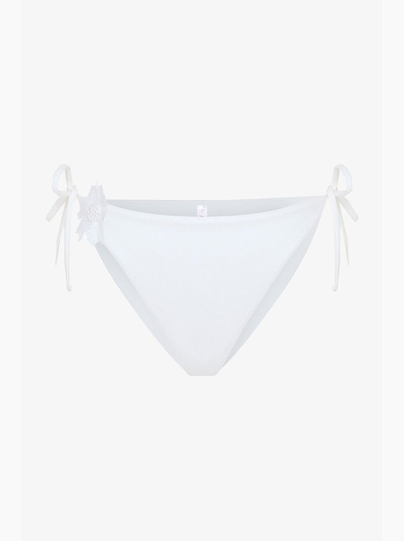 Adeline parte de baixo de biquíni com acessório floral penti Branco - Kiabi