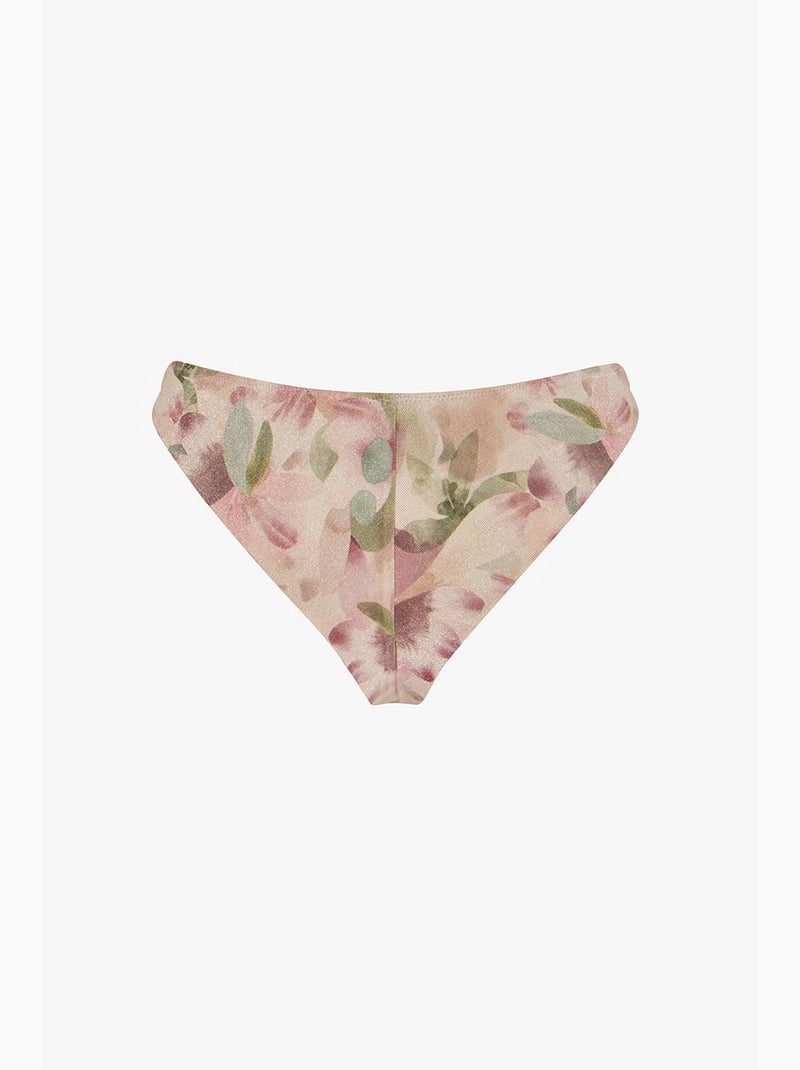 Aires extra super floral, brilhante, parte de baixo de biquíni de cintura média penti Rosa/Verde - Kiabi