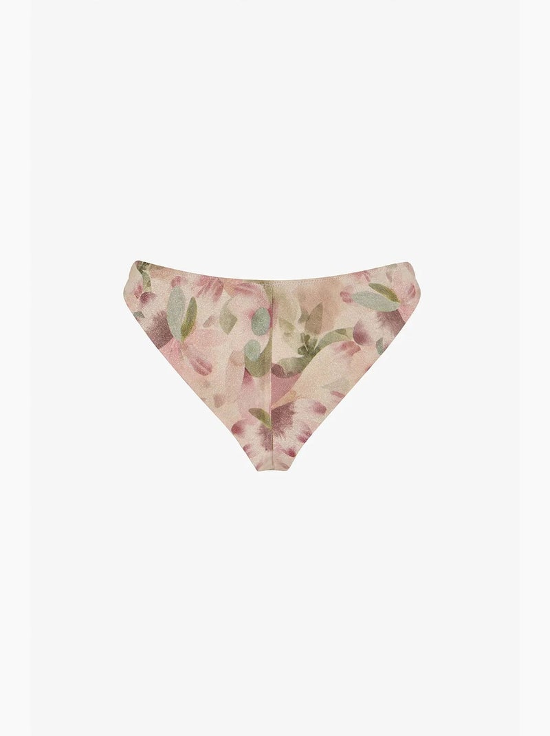 Aires extra super floral, brilhante, parte de baixo de biquíni de cintura média penti Rosa/Verde - Kiabi