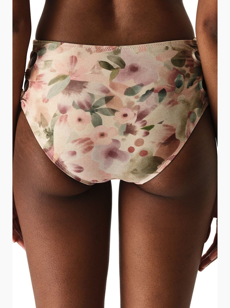 Aires fashion parte de baixo de biquíni floral com brilho e cintura subida penti Creme - Kiabi