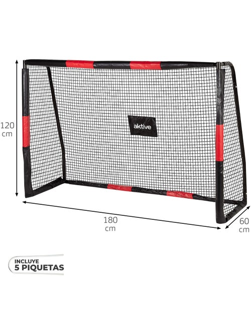 Aktive baliza de futebol 180x60x120 cm estrutura com proteção, rede e pinos - Kiabi