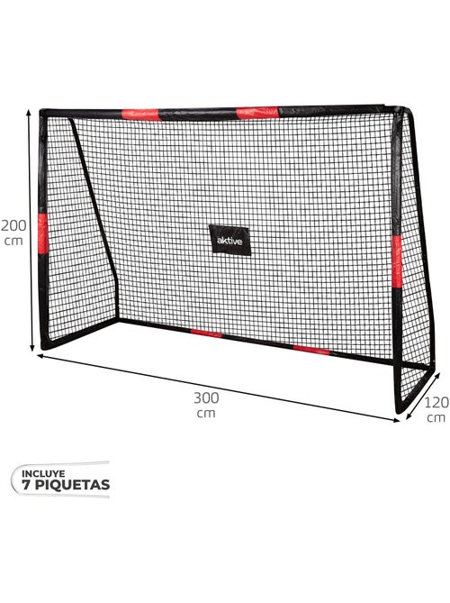 Aktive baliza de futebol 300x120x200 cm estrutura com proteção, rede e pinos - Kiabi Aktive baliza de futebol 300x120x200 cm estrutura com proteção, rede e pinos - Kiabi