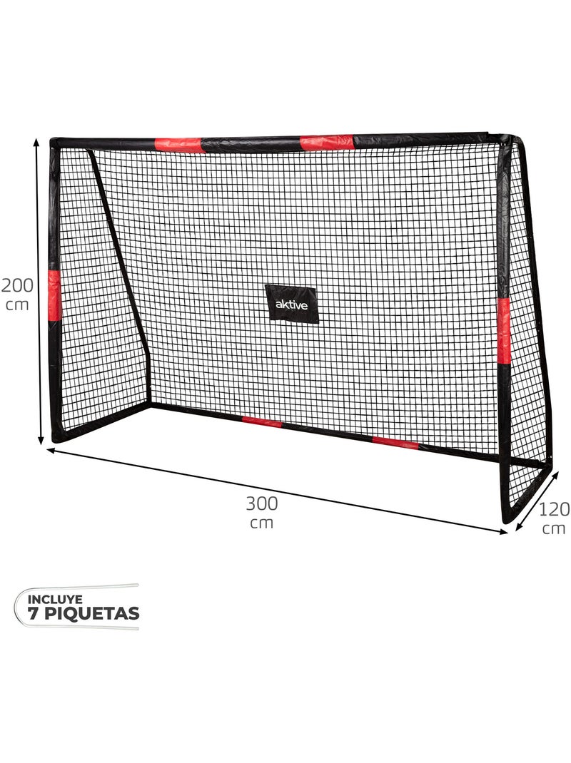 Aktive baliza de futebol 300x120x200 cm estrutura com proteção, rede e pinos N/D - Kiabi