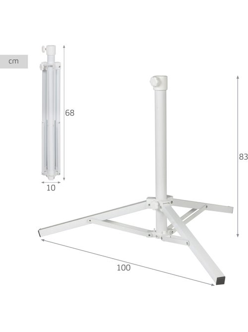 Aktive base para guarda-sol com 3 pernas 100x100x83 cm metal branco - Kiabi Aktive base para guarda-sol com 3 pernas 100x100x83 cm metal branco - Kiabi