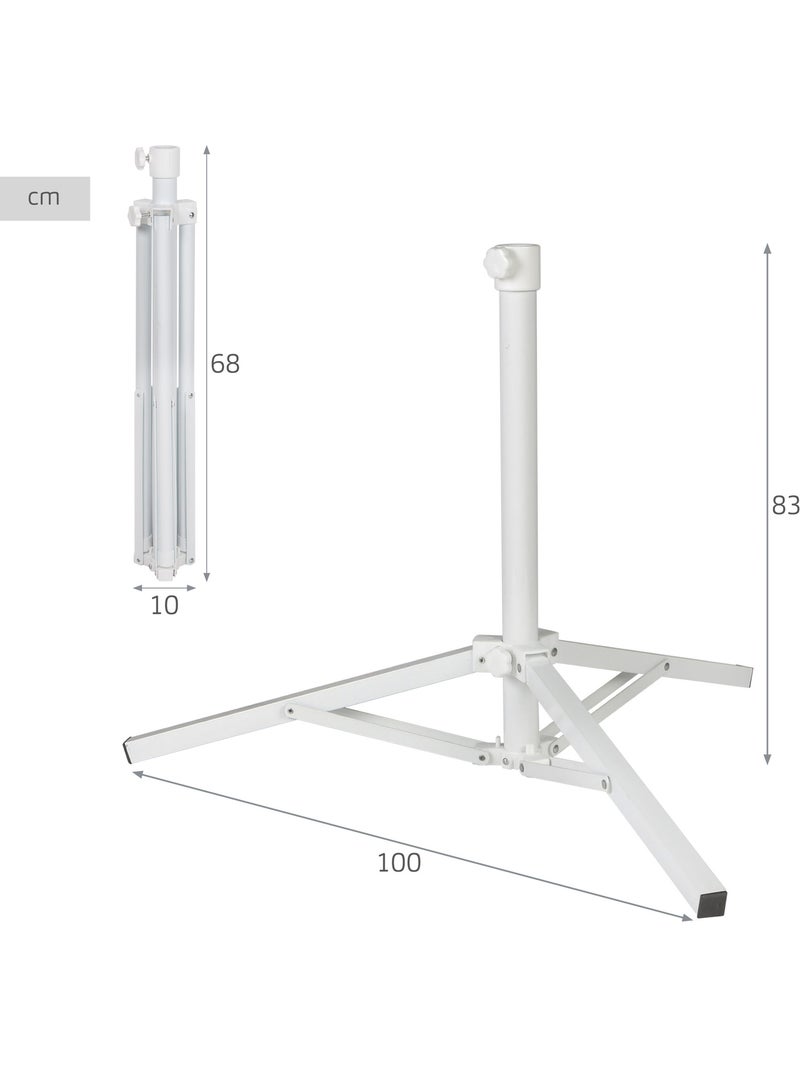 Aktive base para guarda-sol com 3 pernas 100x100x83 cm metal branco Branco - Kiabi