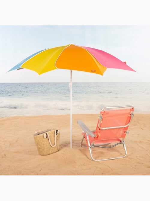 Aktive beach guarda-sol de praia reclinável com proteção uv50 multicolorido 180 cm de diâmetro - Kiabi