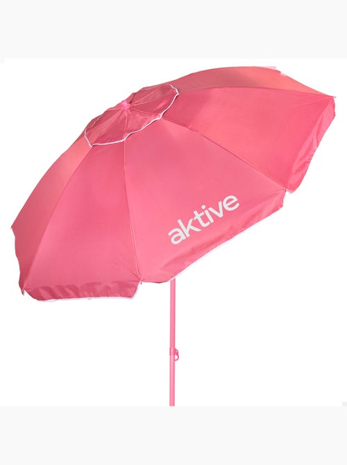 Aktive beach guarda-sol de praia rosa inclinável d220 cm com proteção uv50 - Kiabi Aktive beach guarda-sol de praia rosa inclinável d220 cm com proteção uv50 - Kiabi