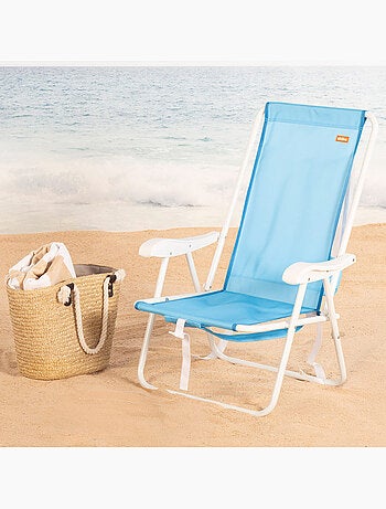 Aktive beach mochila dobrável para cadeira de praia azul com bolso 44x40x81 cm