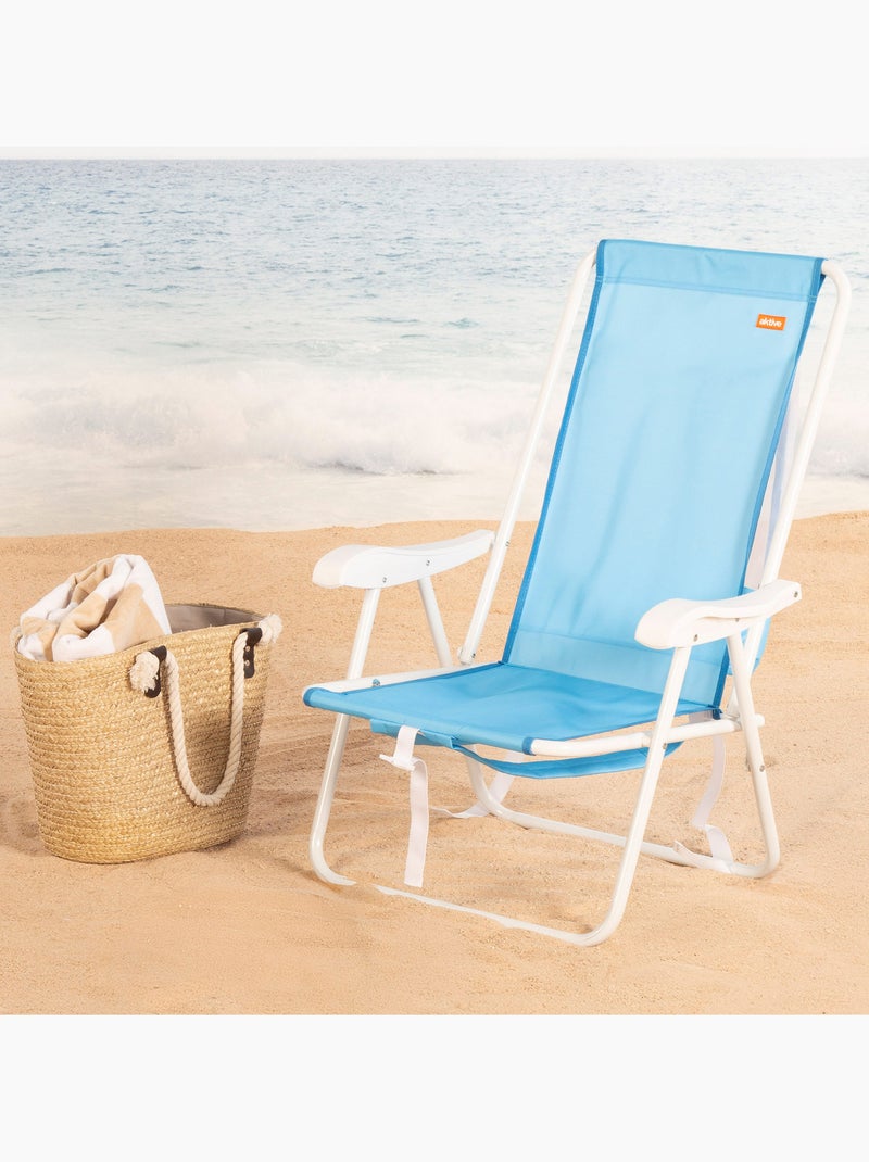 Aktive beach mochila dobrável para cadeira de praia azul com bolso 44x40x81 cm Azul - Kiabi