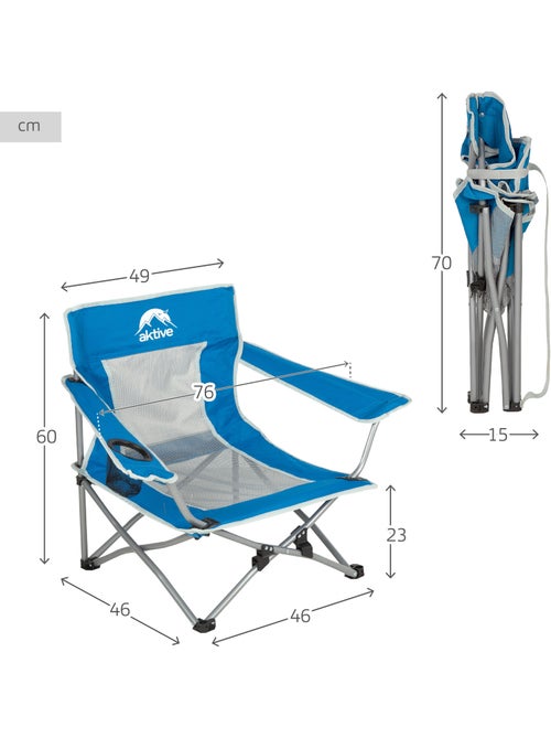 Aktive cadeira baixa rebatível anti-entalamento azul - Kiabi