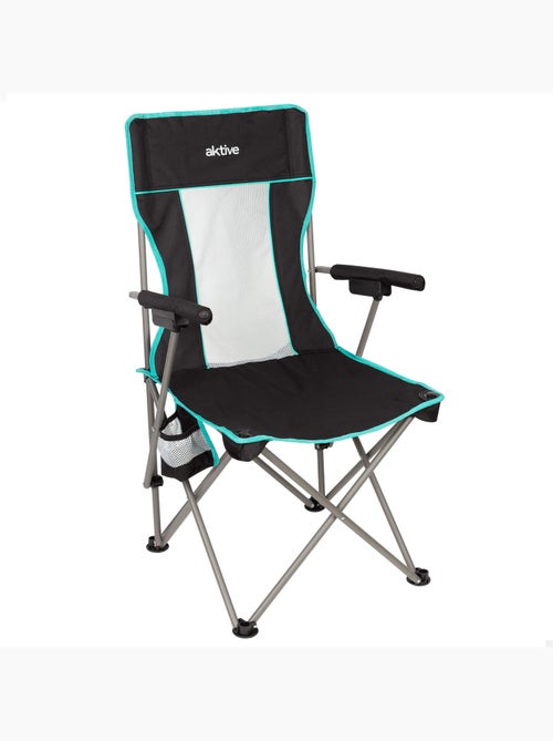 Aktive cadeira de acampamento dobrável 48x48x102 cm preta com encosto de malha - Kiabi Aktive cadeira de acampamento dobrável 48x48x102 cm preta com encosto de malha - Kiabi