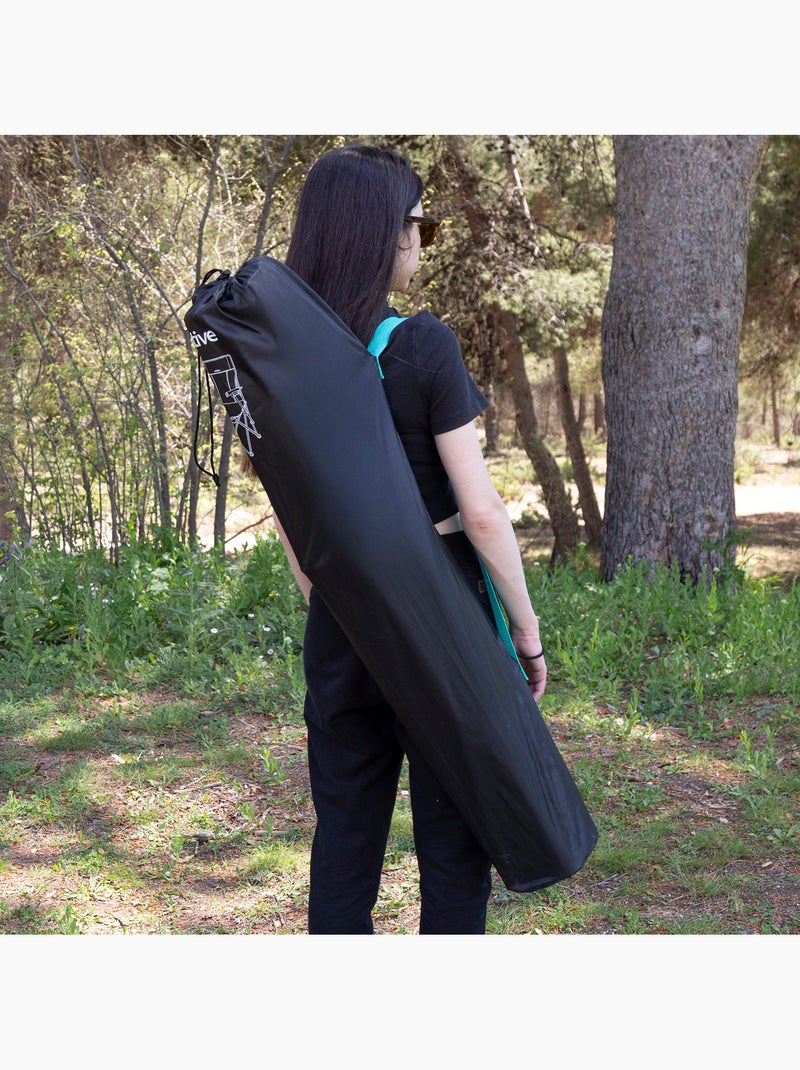 Aktive cadeira de acampamento dobrável 48x48x102 cm preta com encosto de malha Preto - Kiabi
