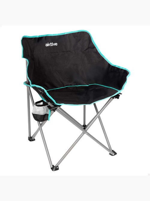Aktive cadeira de acampamento dobrável 50x47x74 cm com porta-copos, preta - Kiabi Aktive cadeira de acampamento dobrável 50x47x74 cm com porta-copos, preta - Kiabi