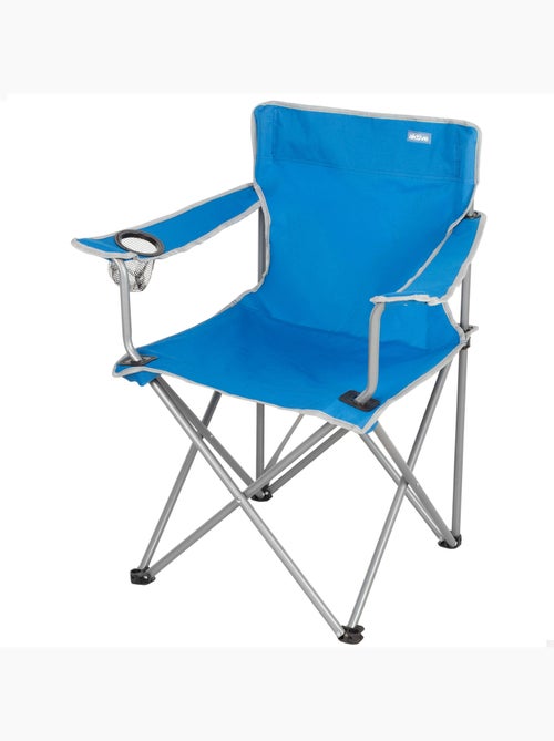 Aktive cadeira de acampamento dobrável azul com porta-copos - Kiabi