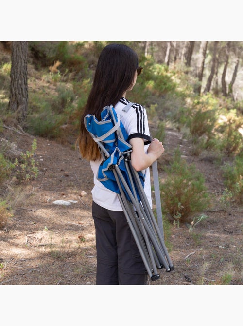 Aktive cadeira de acampamento dobrável azul com porta-copos - Kiabi
