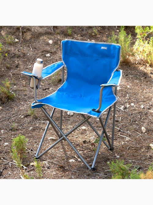 Aktive cadeira de acampamento dobrável azul com porta-copos - Kiabi