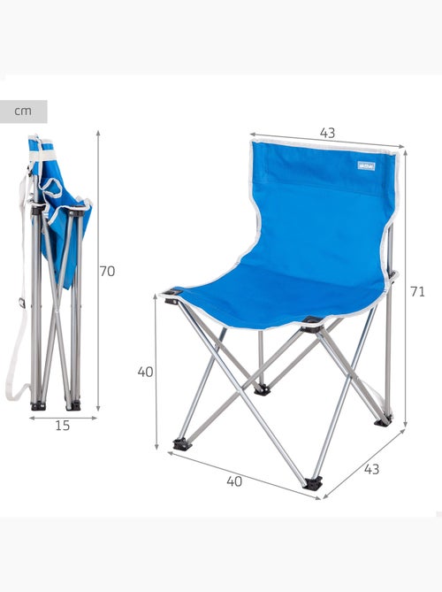 Aktive cadeira de camping dobrável 43x43x71 cm azul com alça de transporte - Kiabi Aktive cadeira de camping dobrável 43x43x71 cm azul com alça de transporte - Kiabi