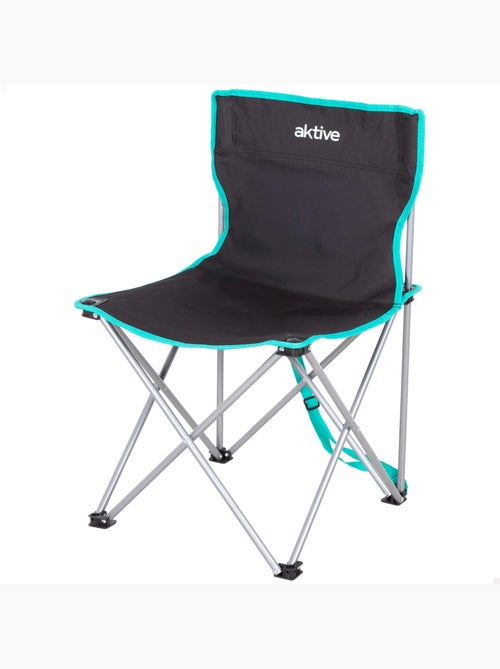 Aktive cadeira de camping dobrável 43x43x71 cm preta com alça de transporte - Kiabi