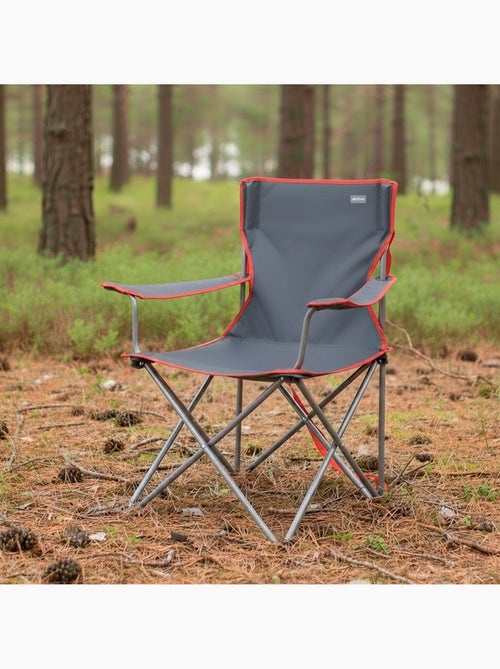 Aktive cadeira de campismo dobrável em cinzento-carvão com pega 47x47x82 cm - Kiabi Aktive cadeira de campismo dobrável em cinzento-carvão com pega 47x47x82 cm - Kiabi