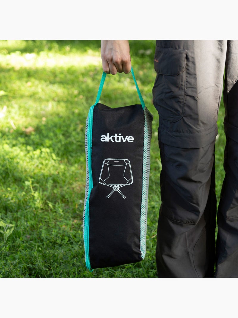 Aktive cadeira de campismo dobrável ultra-compacta com saco de transporte Preto - Kiabi