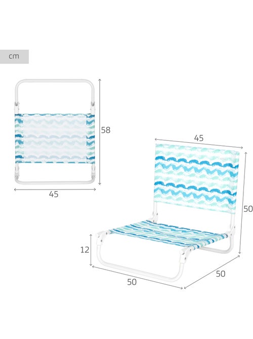 Aktive cadeira de praia baixa dobrável 45x50x50 cm ondas - Kiabi Aktive cadeira de praia baixa dobrável 45x50x50 cm ondas - Kiabi