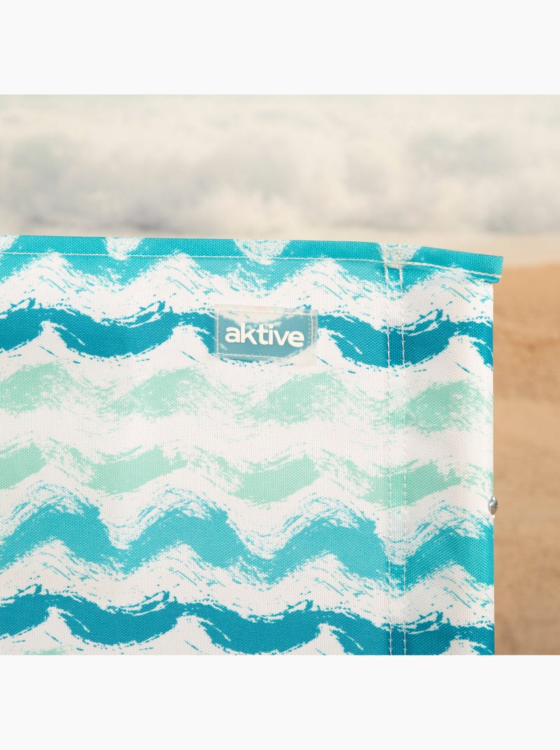 Aktive cadeira de praia baixa dobrável 45x50x50 cm ondas Azul - Kiabi
