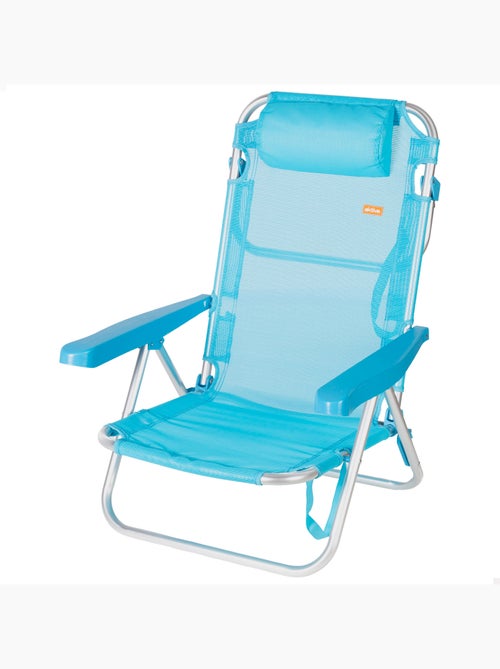 Aktive cadeira de praia baixa multiposições 48x46x84 cm azul - Kiabi