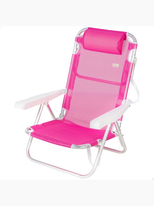 Aktive cadeira de praia baixa multiposições 48x46x84 cm fúcsia - Kiabi Aktive cadeira de praia baixa multiposições 48x46x84 cm fúcsia - Kiabi