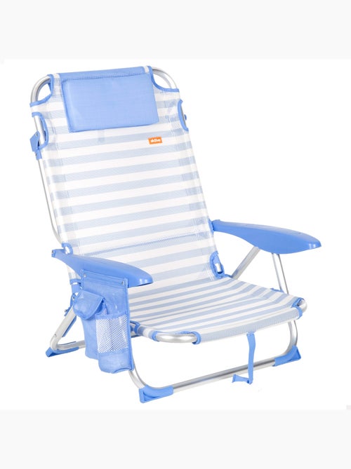 Aktive cadeira de praia baixa multiposições 51x45x76 cm marinheiro com bolsos - Kiabi Aktive cadeira de praia baixa multiposições 51x45x76 cm marinheiro com bolsos - Kiabi