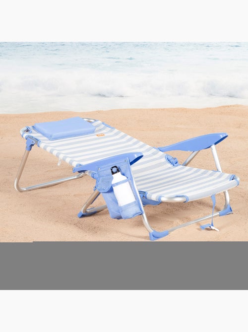 Aktive cadeira de praia baixa multiposições 51x45x76 cm marinheiro com bolsos - Kiabi Aktive cadeira de praia baixa multiposições 51x45x76 cm marinheiro com bolsos - Kiabi