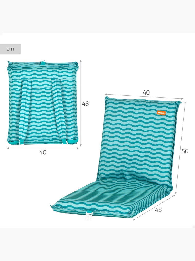 Aktive cadeira de praia dobrável 40x48x56 cm ondas turquesa Turquesa - Kiabi