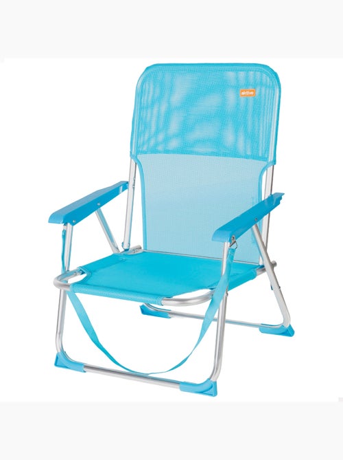 Aktive cadeira de praia dobrável 44x40x72 cm azul com pega - Kiabi