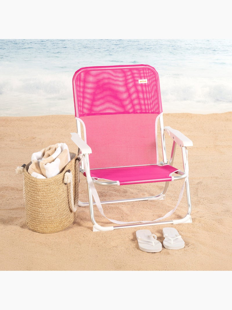 Aktive cadeira de praia dobrável 44x40x72 cm fúcsia com pega Rosa-fúcsia - Kiabi