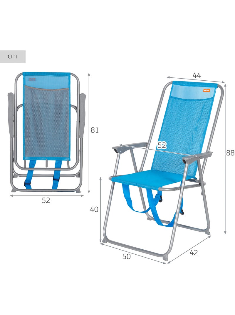Aktive cadeira de praia dobrável 44x42x88 cm sortido Azul - Kiabi