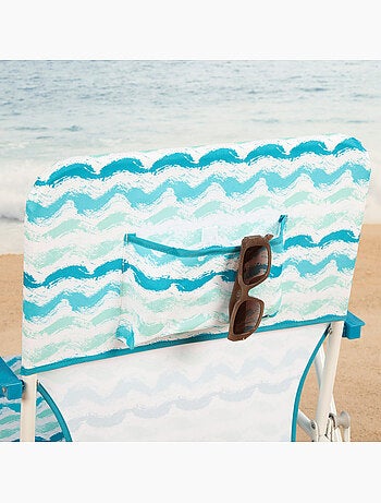 Aktive cadeira de praia dobrável 45x40x70 cm com bolso traseiro