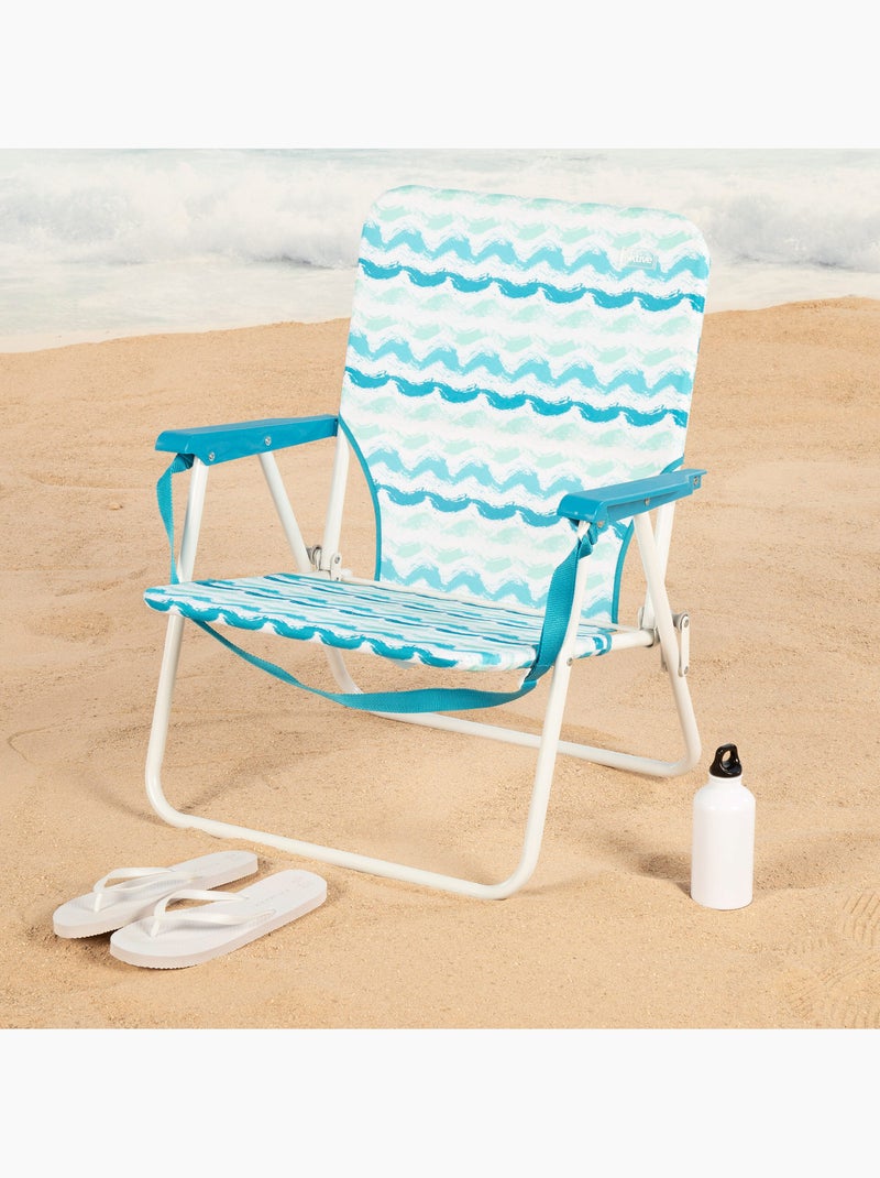 Aktive cadeira de praia dobrável 45x40x70 cm com bolso traseiro Azul - Kiabi