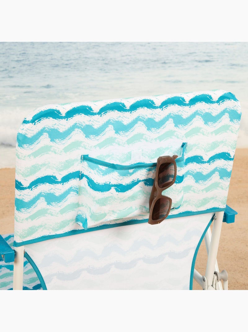 Aktive cadeira de praia dobrável 45x40x70 cm com bolso traseiro Azul - Kiabi