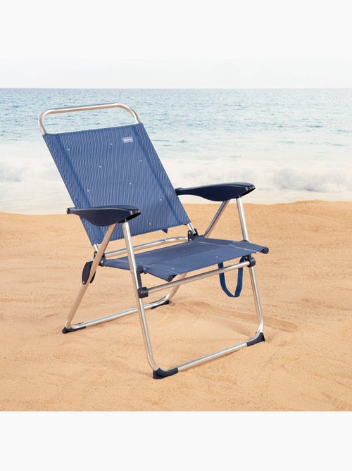 Aktive cadeira de praia dobrável 48x60x100 cm 4 posições azul - Kiabi
